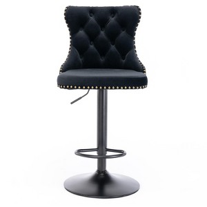 Ridstar Set of 2 Swivel Bar Stool with Adjustable Seat Height For Home Pub & Kitchen Islands-Black - 1 of 4