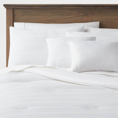5pc King Westmont Waffle Stripe Comforter Bedding Set White - Threshold™