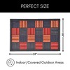 Evideco French Home Goods Sheltered Front Door Mat Caroll Nylon Rubber Checkered Rug 24x16 Orange - 3 of 4