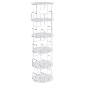 KTMBDW 5-Tier Rotating Bookshelf, Freestanding Corner Bookshelf, 360° Spinning Bookcase, Industrial Style Storage Rack, for Living Room - 1 of 4