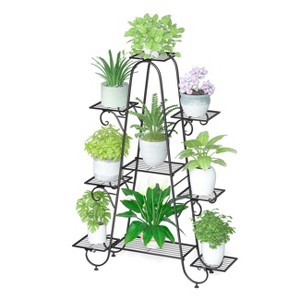 Artloge 9 Tiers Tall Flower Plant Stand Heavy Duty Display Shelf Pots Herb Holder Rack Adjustable with Non-slip Foot Pad - 1 of 4