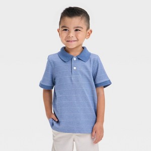 Toddler Boys' Short Sleeve Striped Polo Shirt - Cat & Jack™ - 1 of 3