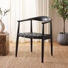 Walda Leather Woven Accent Chair - ACH1010 - Black - Safavieh - 2 of 4