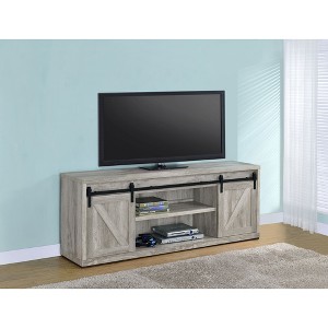 59" Wood TV Stand with 2 Drawers and Open Shelving, Durable Smooth Finish and Timeless Design for Living Room and Bedroom - 1 of 4