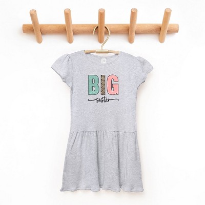 The Juniper Shop Big Sister Leopard Toddler Graphic Dress