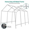 Outdoor Storage Shed with Metal Frame, Waterproof PE Cover & Roll-Up Zipper Door, Portable Car Shelter Tent for Motorcycle, Bike, Garden Tools - 3 of 4