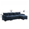FONTOI Sofas, L-shaped Sofa with Double Seat Cushions, Reversible Sofa Couch with Side Storage Pockets for Living Room Office, Blue, 118"*33"*55" - 2 of 4