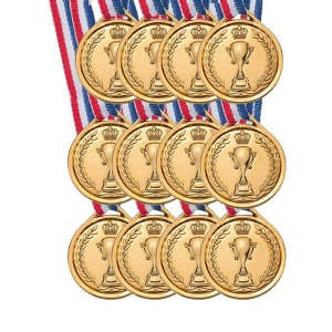 Unique Bargains Plastic Lightweight Well-crafted Embossed Sports Award Medals 12 Pcs 1.5" - 1 of 4