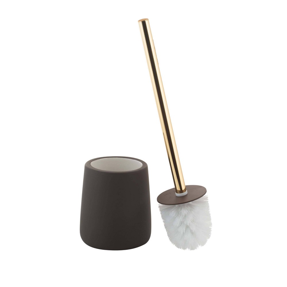 Photos - Toilet Brush Elle Decor Lisse Wide Bowl Brush with Rubberized Finishing Espresso - Elle Décor 