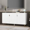 ORRD 70" Modern TV Stand - 3-Door Media Console with Adjustable Shelves for Living Room（White） - 3 of 4