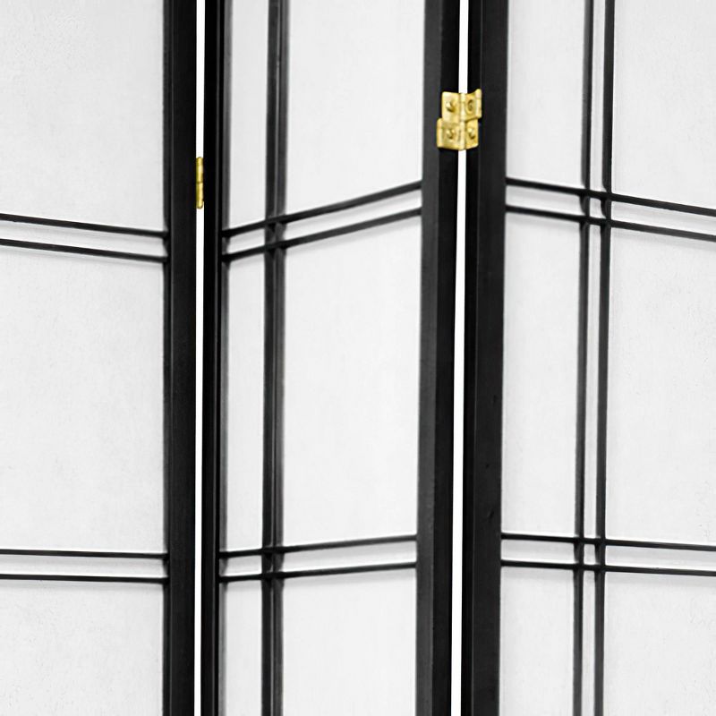 7 ft. Tall Double Cross Shoji Screen - Black (6 Panels), 4 of 6
