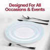 Smarty Had A Party White w/ Turquoise Blue and Silver Mosaic Rim Plastic Dinnerware Set - 40 Sets - 2 of 4