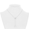 Bella Silver Sterling Silver CZ Circle with Teardrop Freshwater Pearl Adjustable Bolo Necklace - White - 24 Inch - 2 of 3