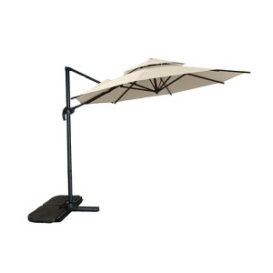 10ft Patio Umbrella with Tilt Crank Lift Waterproof Sun Shade for Deck, Pool, Garden - 1 of 4