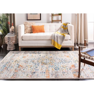 Madison 6' x 9' Blue and Cream Synthetic Area Rug