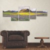 Trademark Fine Art Michael Blanchette Photography Lupines and Mountains Panorama 3 Piece Panel Set Art - 3 of 3