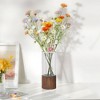 VECELO Flower Vase with Wooden Base, Rustic Cylinder Glass Vase for  Flowers, Tabletop Centerpiece for Living Room or Bedroom - 4 of 4