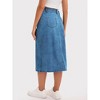 INSPIRE CHIC Women's Denim Button Down Front Slit with Pockets High Waist Pencil Midi Skirts - 4 of 4