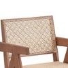 24" Velentina Accent Chair Rattan/Natural Finish - Acme Furniture: Leather Upholstery, Tufted, Wood Composite Frame - 2 of 4