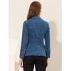 INSPIRE CHIC Women's Lapel Notch Collar Long Sleeve Denim Blazer Jackets - 3 of 4