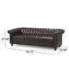 NicBex 3 Seater Sofa Couch with Tufted Button Back Modern 84.75 Inch Comfy Sleeper Couch with Wood Legs for Living Room - 3 of 4
