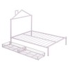 NicBex Twin/Full Platform Bed Frame with House-Shaped Headboard for Boys and Girls,Heavy Duty Metal Slats Support,Easy Assembly,White/Black/Pink - 4 of 4