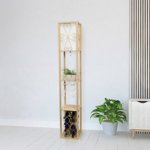 Creekwood Home Eleganzia 62.5" Vino Wine Rack and Storage Floor Lamp with Stemware Holder - 1 of 4