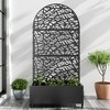 Lirago Metal Planter Box privacy screen Garden Bed with Trellis and Wheels - Black- 6 ft. H x 3 ft. W - 2 of 4