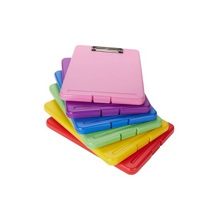 Mind Reader 6pk Plastic Clipboard Letter Storage Brights