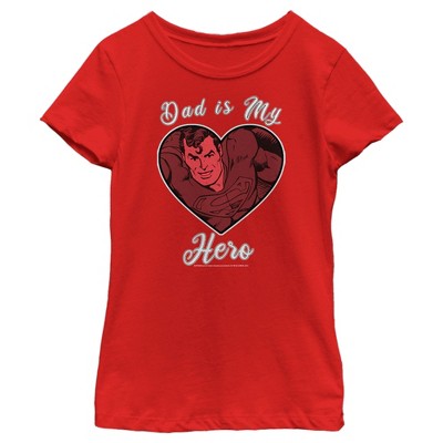 Girl's Superman Valentine's Day Dad Is My Hero T-shirt : Target