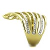Slickblue Gold Spiral Twist Ring – Two-Tone Finish with Diagonal Synthetic Crystal Lines, Women’s Sizes 5-10 - 4 of 4