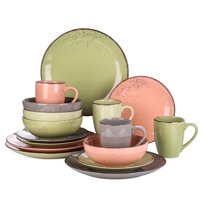 vancasso 16 Pieces Dinnerware Set, Multicolor Set For 4 Person, Microwave Safe, Oven Safe And Dishwasher Safe