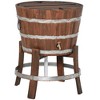 Outsunny 13 Gallons Retro Style Wooden Cooler Ice Bucket with Support Frame, Foldable Flip Cover, and Drain Faucet - 4 of 4