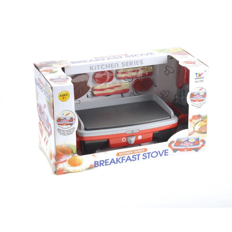 Link Worldwide Little Chef Breakfast Griddle Electric Kitchen Grill Pretend Food Playset - Red/Gray, 4 of 13