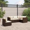 vidaXL - 5 Piece Patio Lounge Set with Cushions Brown Poly Rattan - Outdoor Furniture for Garden, Patio, or Terrace - 2 of 4
