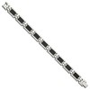 Black Bow Jewelry Men's 12mm Stainless Steel Carbon Fiber Link Bracelet, 9.25 Inch - 2 of 4