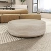 Gulches 31 Inch Round Faux Mars Pattern Fiberglass Coffee Table No Assembly Easy Clean for Living Room - 3 of 4