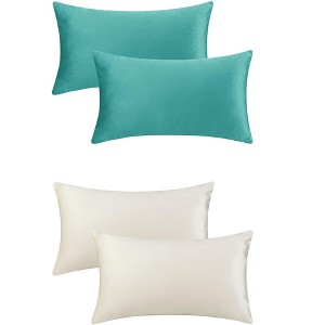 Unique Bargains Solid Velvet Modern Couch Sofa Home Decorative Throw Pillow Covers 4 Pcs - 1 of 4
