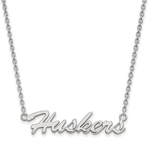 Black Bow Jewelry Sterling Silver Nebraska Cornhuskers NCAA Necklace 18 Inch - 1 of 4