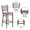 Emma and Oliver Clear Coated Ladder Back Metal Restaurant Dining Barstool - 3 of 4