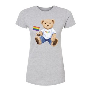 Women's - Instant Message - Pride Teddy Bear Fitted Graphic T-Shirt - 1 of 4