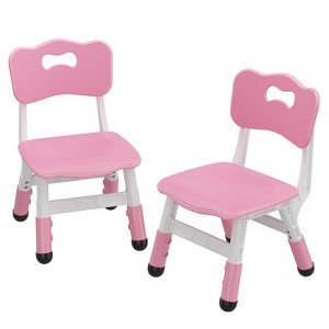 2PCS Adjustable Kid Chairs, 3 Level Height Adjustable Preschool Chair with Non-Slip Pads, Child Dining Chairs for Home, Max Load 180 Lbs - 1 of 4