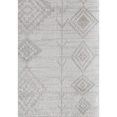 Elegant Gray Moroccan-Inspired 9' x 12' Synthetic Area Rug