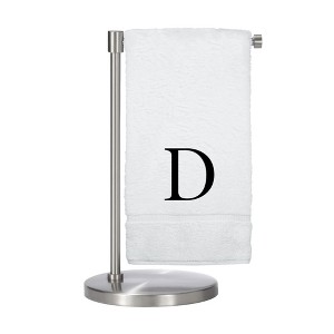 BC BARE COTTON Monogrammed Bath Towel, Personalized Gift, Set of 2 - White - Black Block - 1 of 4