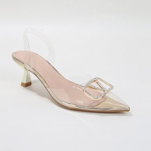 Berness Women's Nimona Rhinestone Emblem Clear Slingback Heels - 1 of 4