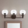 Sunset 3 Light Vanity With Clear Seeded Glass Globe Shades - Provincial Bronze - 3 of 3