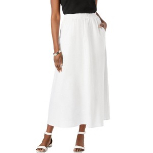 Jessica London Women's Plus Size Linen Maxi Skirt - 1 of 4