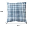 20" White and Black Check Cotton Blend Throw Pillow With Embroidery - 3 of 4