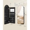 SONGMICS Wide Jewelry Organizer, LED Jewelry Cabinet Wall/Door Mounted, Arched Mirror with Storage, Lockable, Rounded Corner, Interior Mirror - 4 of 4