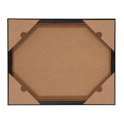 18" x 24" Black and White Bison Canvas Print with Dark Frame